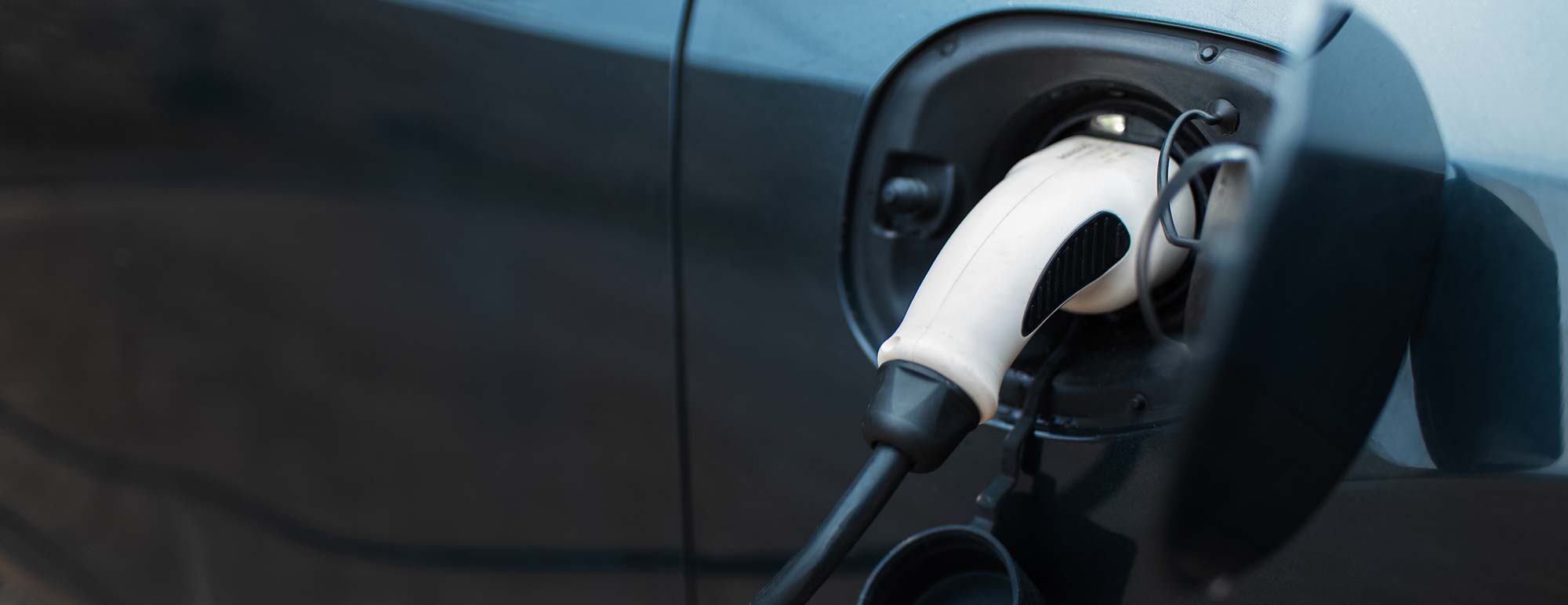EV charger currently charging a car